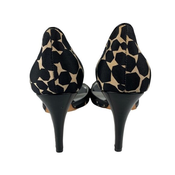 Marc Fisher Giraffe Print Cream and Black D'Orsay Heels size 6.5 - Picture 5 of 8